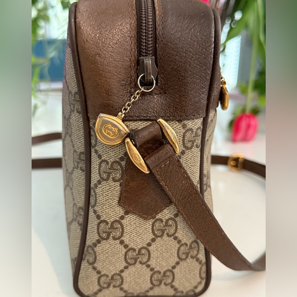GUCCI Sherri Line GG Crossbody Ophedia Bag ~ Cloth & Leather PVC ~ VINTAGE - Picture 10 of 14
